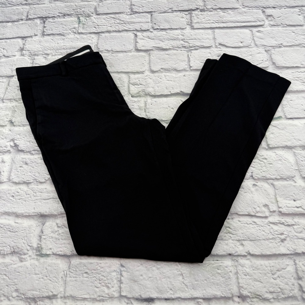 Ann Taylor Black Dress Pants Women Size 6 Straight Leg Flat Front Professional